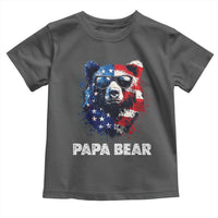 Papa Bear Father's Day Toddler T Shirt Patriotic American Flag 4th Of July
