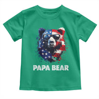 Papa Bear Father's Day Toddler T Shirt Patriotic American Flag 4th Of July