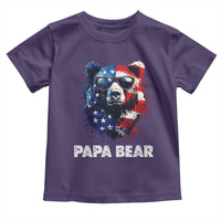 Papa Bear Father's Day Toddler T Shirt Patriotic American Flag 4th Of July
