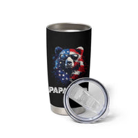 Papa Bear Father's Day Tumbler Cup Patriotic American Flag 4th Of July
