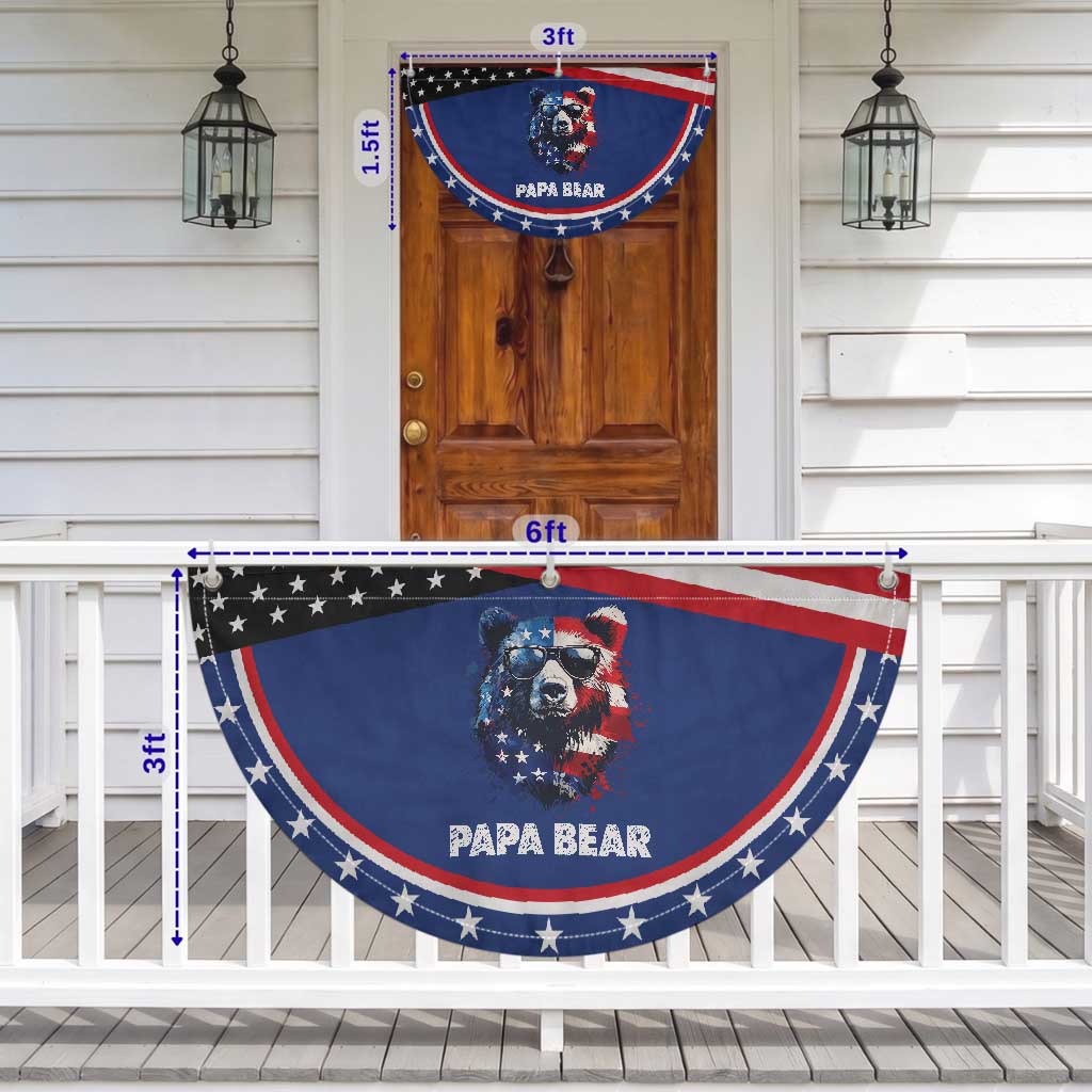 Papa Bear Father's Day Patriotic Fan Flag American Flag 4th Of July
