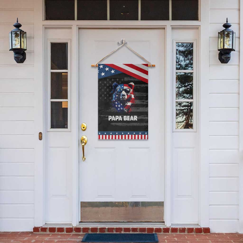 Papa Bear Father's Day Patriotic Garden Flag American Flag 4th Of July