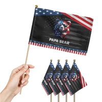 Papa Bear Father's Day Patriotic Handheld Flag American Flag 4th Of July