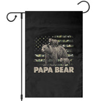 Papa Bear Father's Day Garden Flag Camouflage California Republic Flag Bear