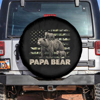 Papa Bear Father's Day Spare Tire Cover Camouflage California Republic Flag Bear