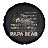 Papa Bear Father's Day Spare Tire Cover Camouflage California Republic Flag Bear