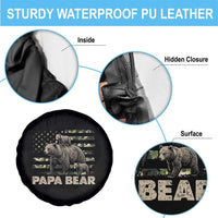 Papa Bear Father's Day Spare Tire Cover Camouflage California Republic Flag Bear