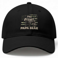 Papa Bear Father's Day Baseball Cap Camouflage California Republic Flag Bear