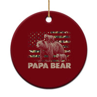 Papa Bear Father's Day Ceramic Ornament Camouflage California Republic Flag Bear