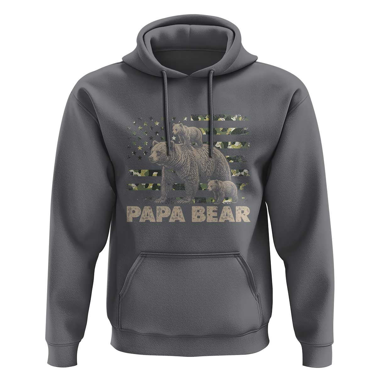 Papa Bear Father's Day Hoodie Camouflage California Republic Flag Bear