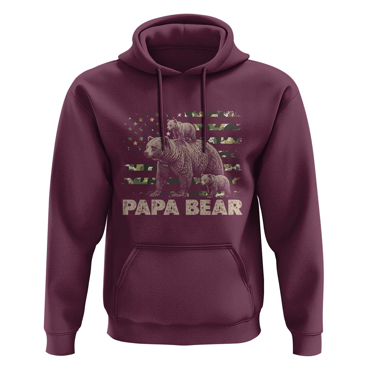 Papa Bear Father's Day Hoodie Camouflage California Republic Flag Bear