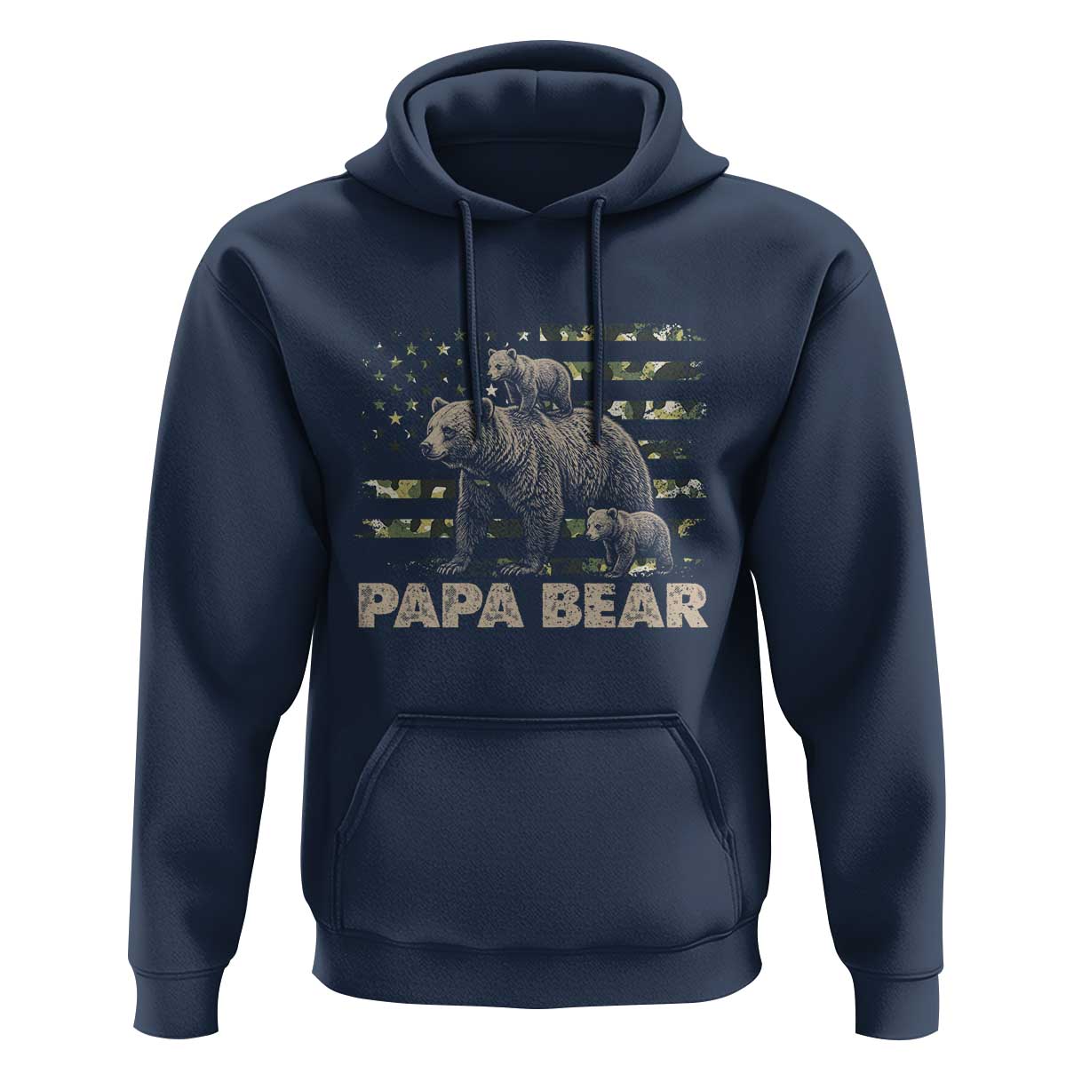 Papa Bear Father's Day Hoodie Camouflage California Republic Flag Bear