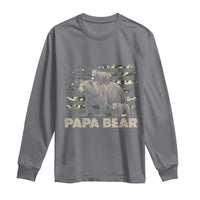 Papa Bear Father's Day Long Sleeve Shirt Camouflage California Republic Flag Bear
