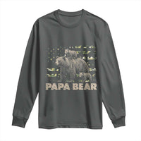 Papa Bear Father's Day Long Sleeve Shirt Camouflage California Republic Flag Bear