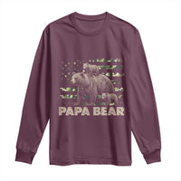 Papa Bear Father's Day Long Sleeve Shirt Camouflage California Republic Flag Bear