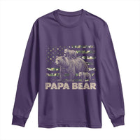 Papa Bear Father's Day Long Sleeve Shirt Camouflage California Republic Flag Bear