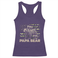 Papa Bear Father's Day Racerback Tank Top Camouflage California Republic Flag Bear
