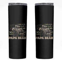 Papa Bear Father's Day Skinny Tumbler Camouflage California Republic Flag Bear