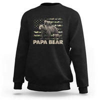 Papa Bear Father's Day Sweatshirt Camouflage California Republic Flag Bear