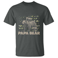 Papa Bear Father's Day T Shirt Camouflage California Republic Flag Bear