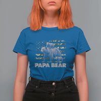 Papa Bear Father's Day T Shirt For Women Camouflage California Republic Flag Bear