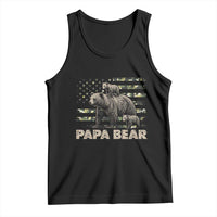 Papa Bear Father's Day Tank Top Camouflage California Republic Flag Bear