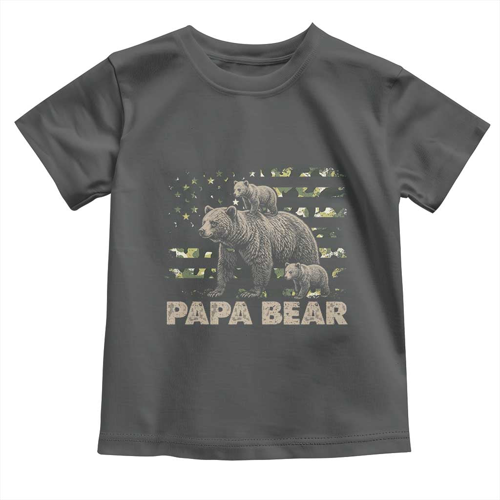 Papa Bear Father's Day Toddler T Shirt Camouflage California Republic Flag Bear