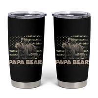 Papa Bear Father's Day Tumbler Cup Camouflage California Republic Flag Bear
