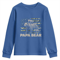 Papa Bear Father's Day Youth Sweatshirt Camouflage California Republic Flag Bear