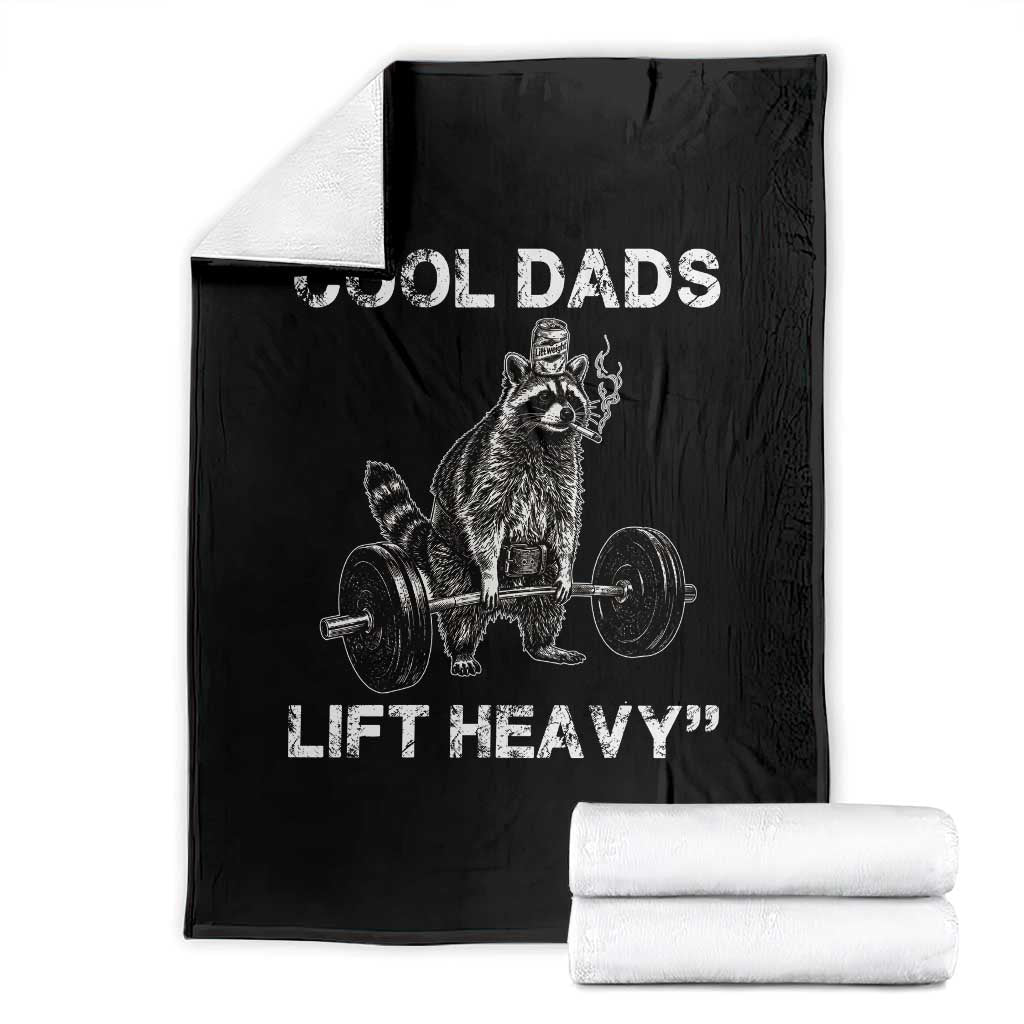 Cool Dads Lift Heavy Throw Blanket Gym Dad Raccoon