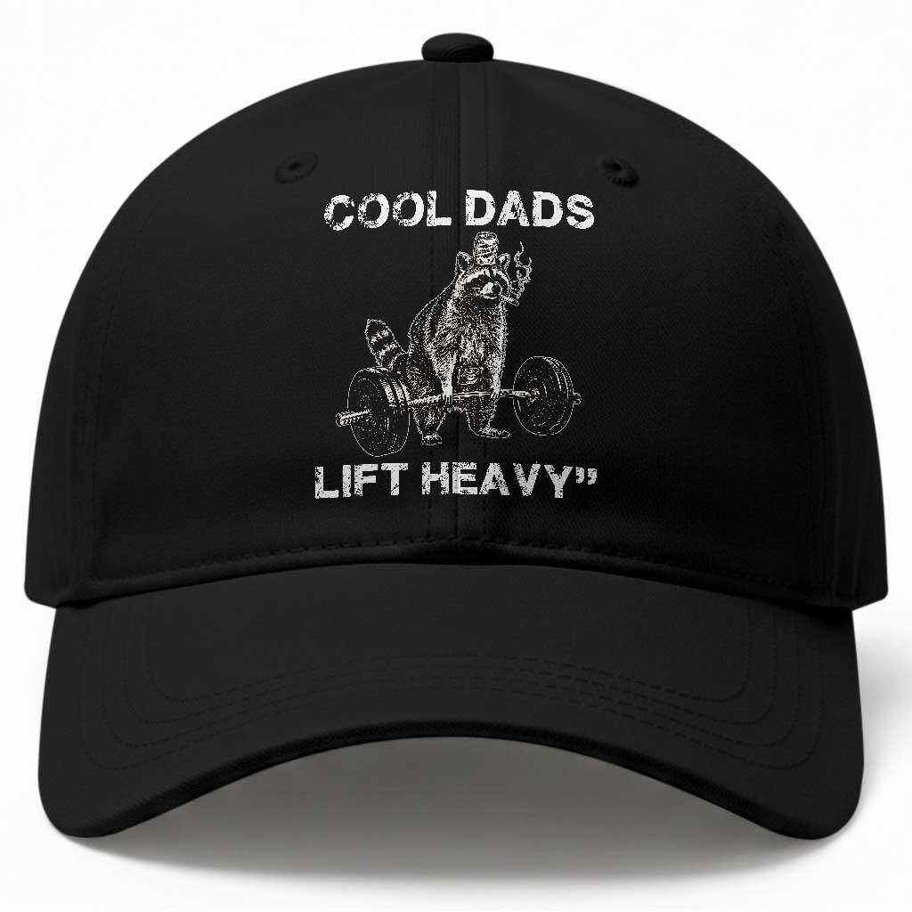 Cool Dads Lift Heavy Baseball Cap Gym Dad Raccoon
