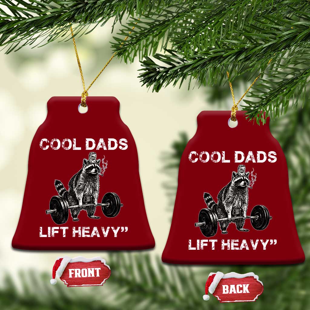 Cool Dads Lift Heavy Ceramic Ornament Gym Dad Raccoon