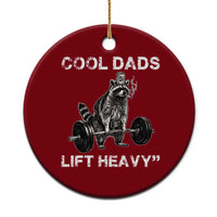 Cool Dads Lift Heavy Ceramic Ornament Gym Dad Raccoon