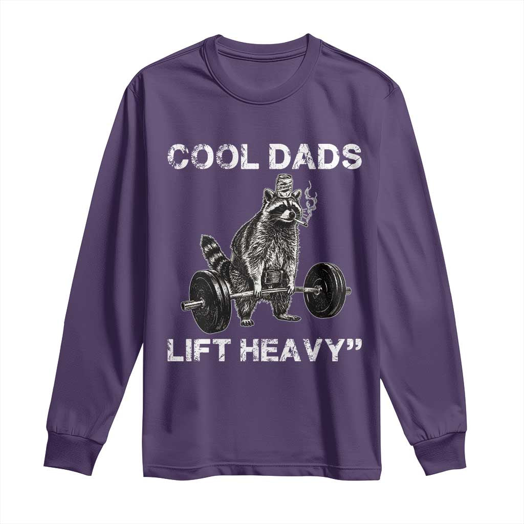 Cool Dads Lift Heavy Long Sleeve Shirt Gym Dad Raccoon