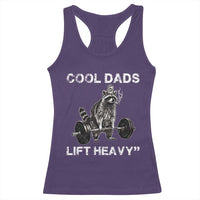 Cool Dads Lift Heavy Racerback Tank Top Gym Dad Raccoon