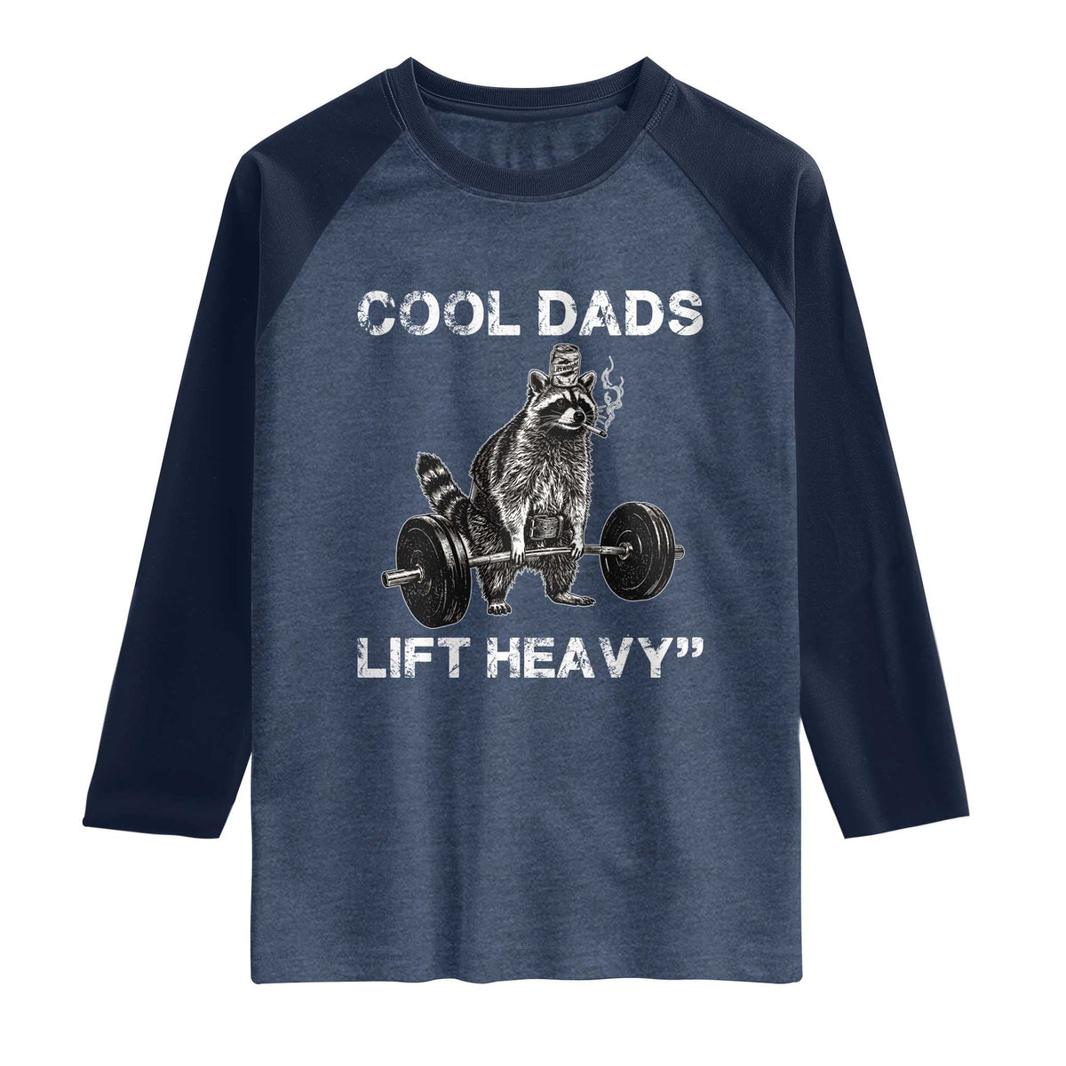 Cool Dads Lift Heavy Raglan Shirt Gym Dad Raccoon