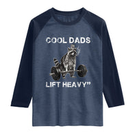 Cool Dads Lift Heavy Raglan Shirt Gym Dad Raccoon