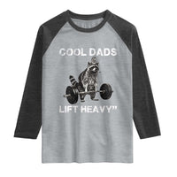 Cool Dads Lift Heavy Raglan Shirt Gym Dad Raccoon