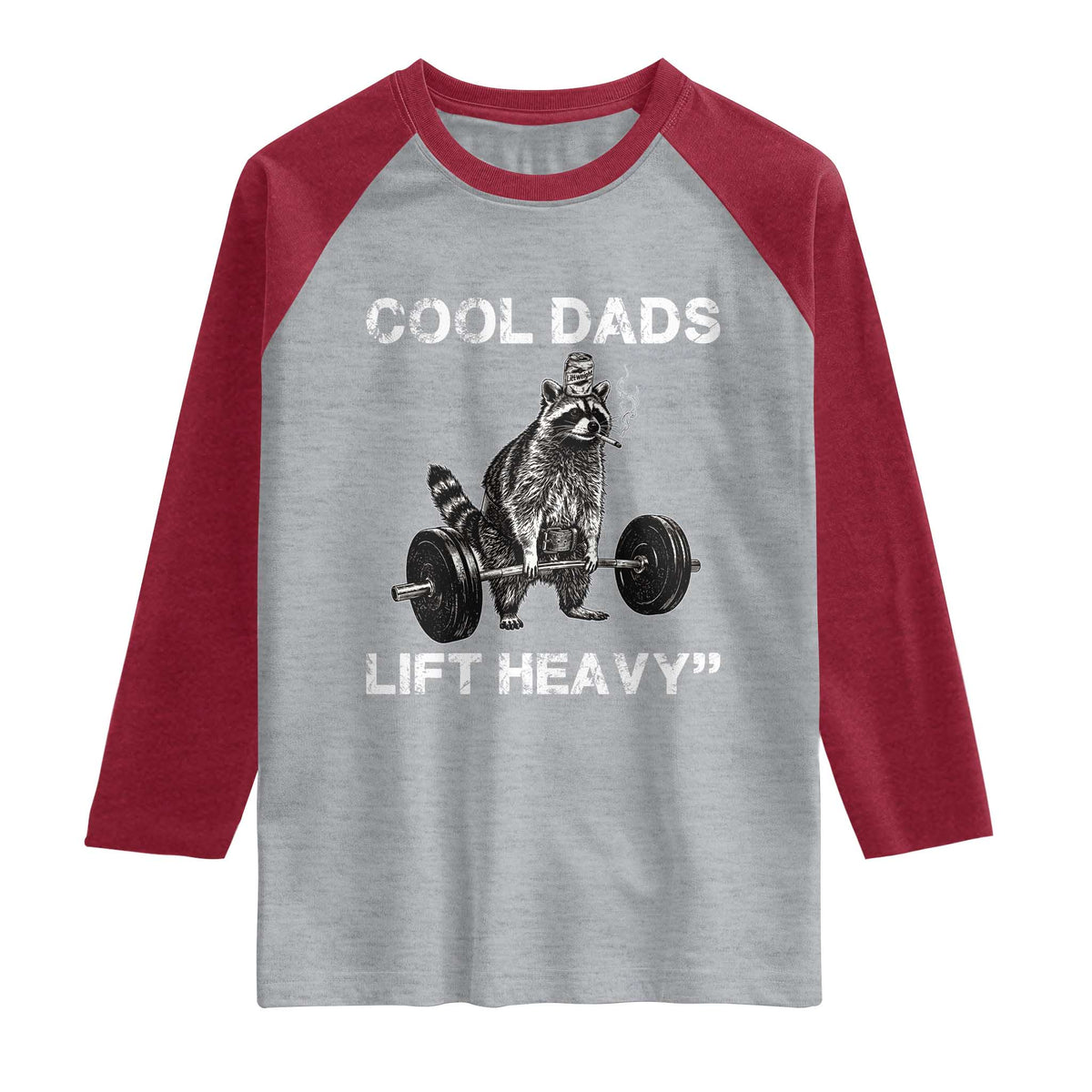 Cool Dads Lift Heavy Raglan Shirt Gym Dad Raccoon