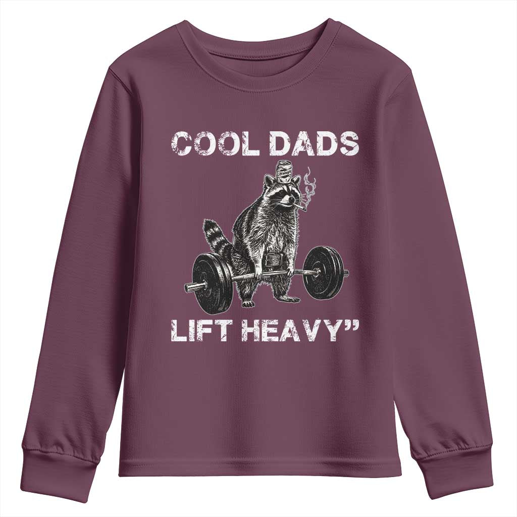 Cool Dads Lift Heavy Youth Sweatshirt Gym Dad Raccoon