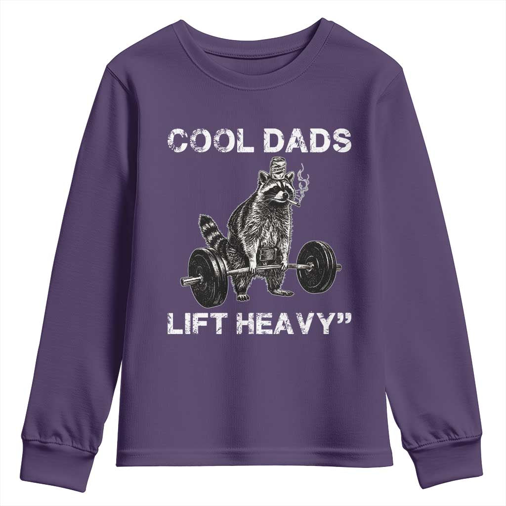 Cool Dads Lift Heavy Youth Sweatshirt Gym Dad Raccoon
