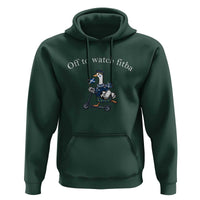 Off To Watch Fitba Hoodie Funny Scottish Goose Riding Scooter Football Fan