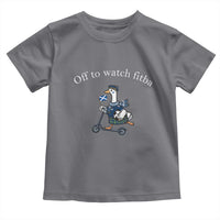 Off To Watch Fitba Toddler T Shirt Funny Scottish Goose Riding Scooter Football Fan