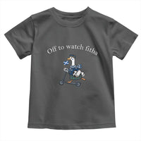 Off To Watch Fitba Toddler T Shirt Funny Scottish Goose Riding Scooter Football Fan