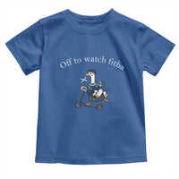 Off To Watch Fitba Toddler T Shirt Funny Scottish Goose Riding Scooter Football Fan