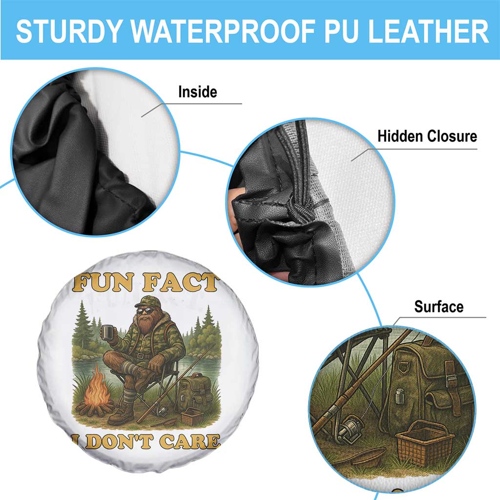 Funny Bigfoot Sarcastic Spare Tire Cover Fun Fact I Don Not Care Sasquatch Camping - Wonder Print Shop