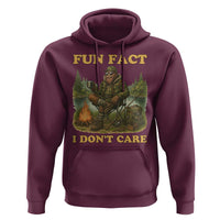 Funny Bigfoot Sarcastic Hoodie Fun Fact I Don Not Care Sasquatch Camping - Wonder Print Shop