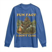 Funny Bigfoot Sarcastic Long Sleeve Shirt Fun Fact I Don Not Care Sasquatch Camping - Wonder Print Shop