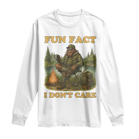 Funny Bigfoot Sarcastic Long Sleeve Shirt Fun Fact I Don Not Care Sasquatch Camping - Wonder Print Shop