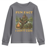 Funny Bigfoot Sarcastic Youth Sweatshirt Fun Fact I Don Not Care Sasquatch Camping - Wonder Print Shop